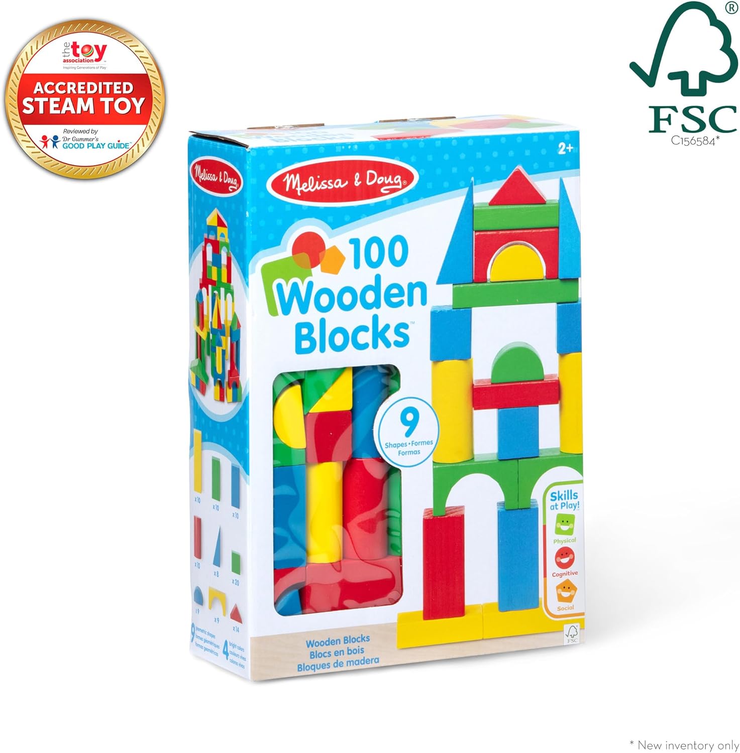 Melissa & Doug Wooden Building Blocks
