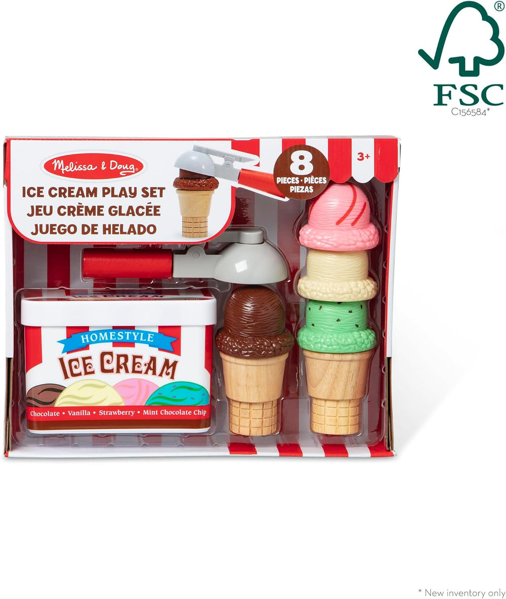 Melissa & Doug Scoop and Stack Ice Cream Cone Wooden Magnetic Pretend
