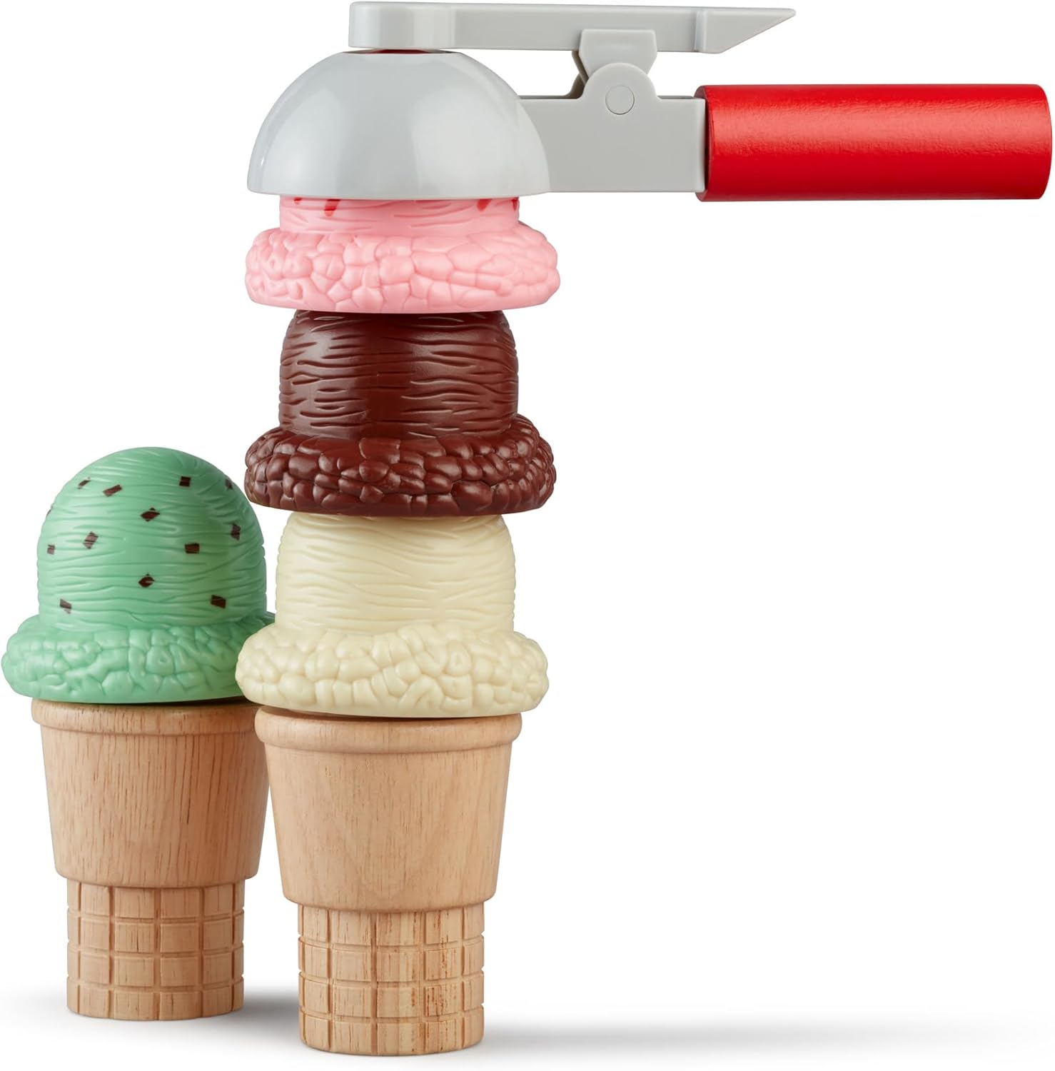 Melissa & Doug Scoop and Stack Ice Cream Cone Wooden Magnetic Pretend