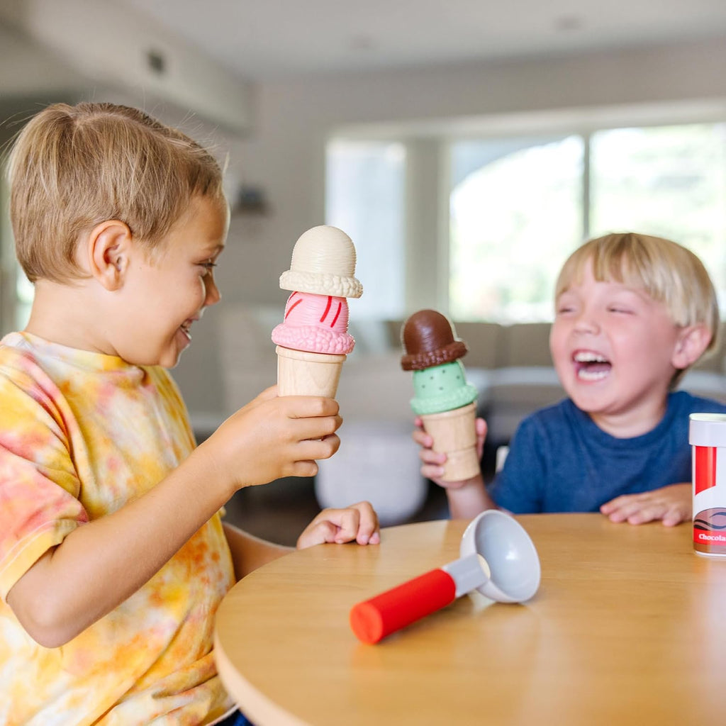 Melissa & Doug Scoop and Stack Ice Cream Cone Wooden Magnetic Pretend