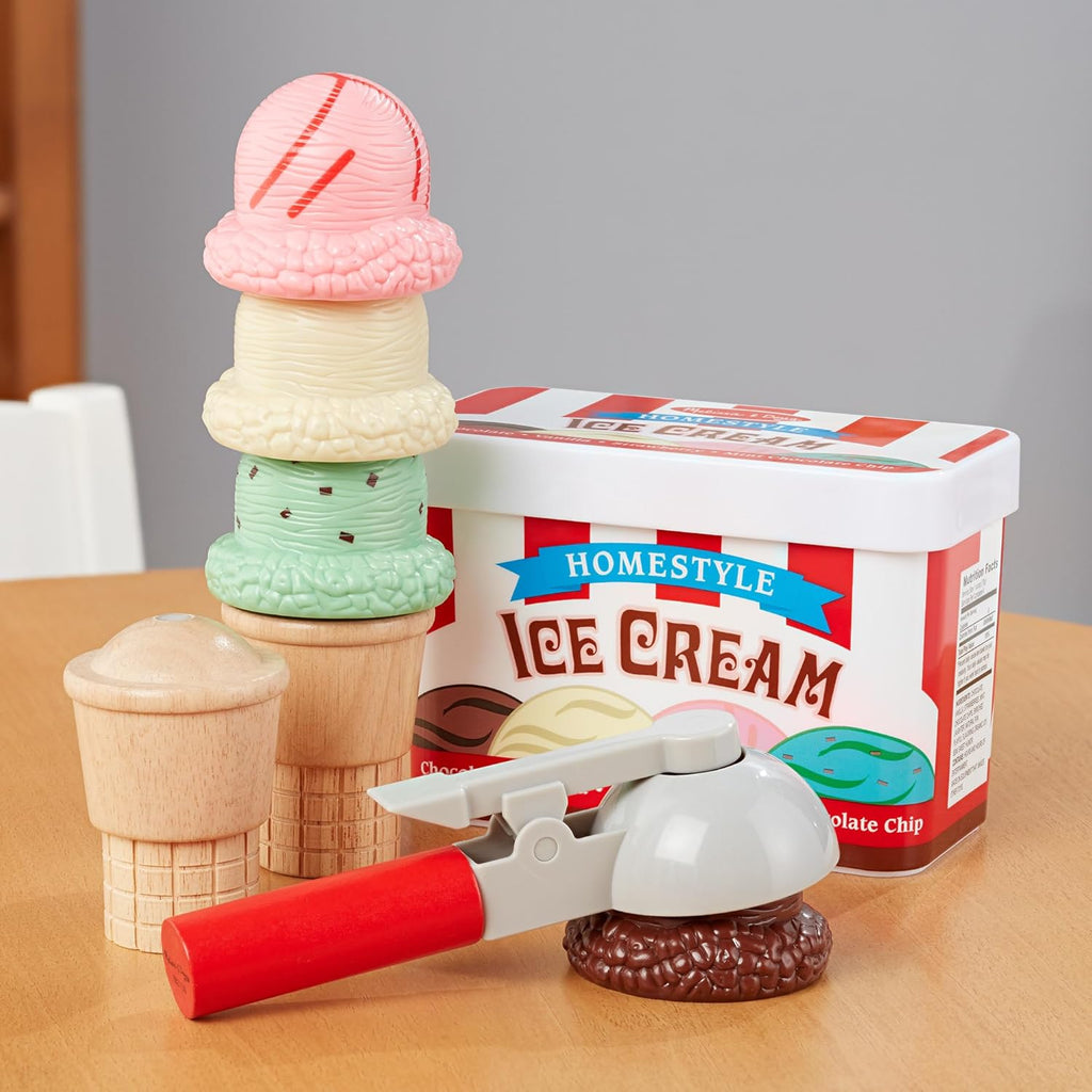 Melissa & Doug Scoop and Stack Ice Cream Cone Wooden Magnetic Pretend