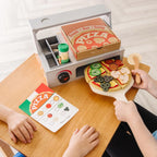 Melissa & Doug Top & Bake Wooden Pizza Counter Play Set with Play Food