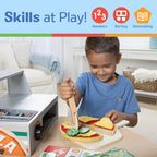 Melissa & Doug Top & Bake Wooden Pizza Counter Play Set with Play Food