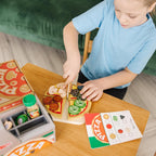 Melissa & Doug Top & Bake Wooden Pizza Counter Play Set with Play Food
