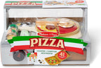 Melissa & Doug Top & Bake Wooden Pizza Counter Play Set with Play Food