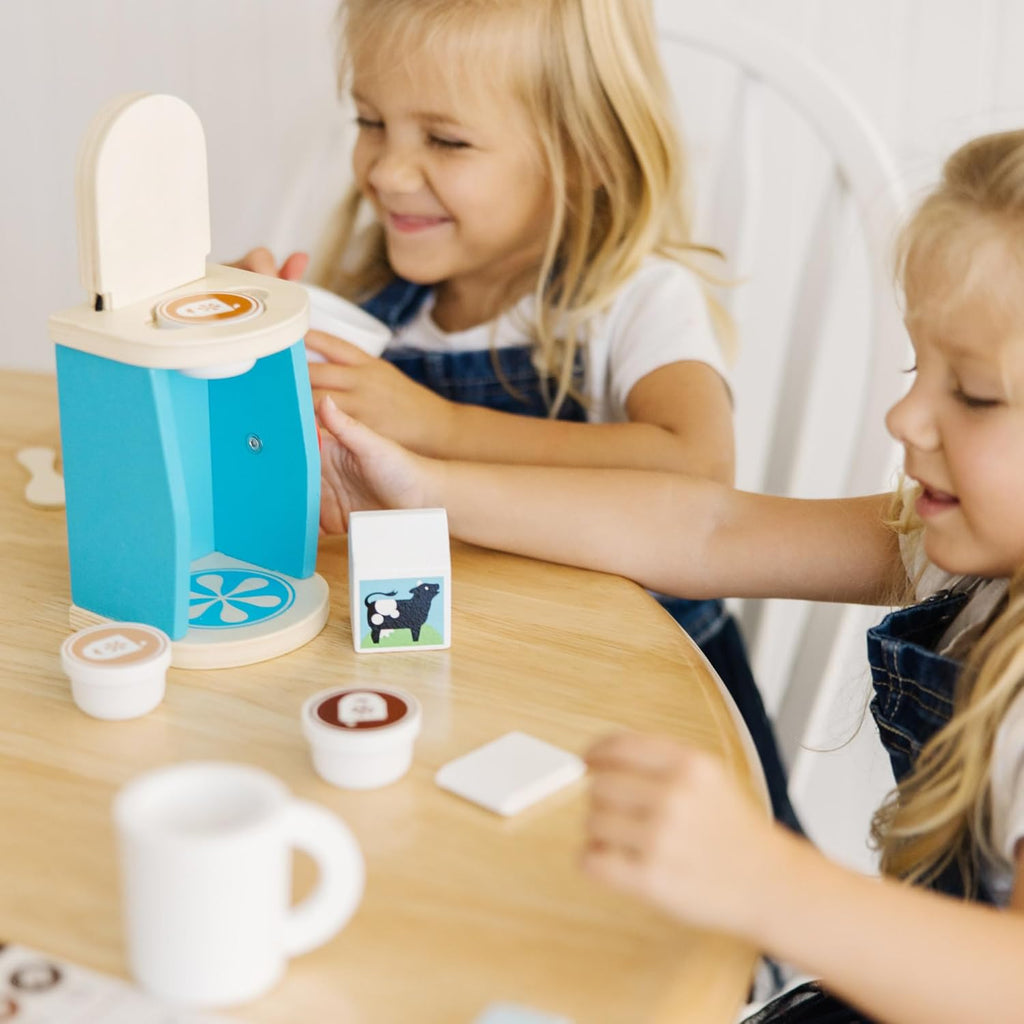 Melissa & Doug 11-Piece Brew and Serve Wooden Coffee Maker Set