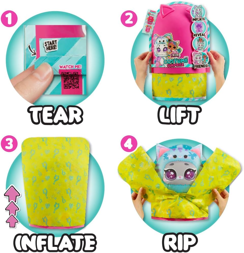 LOL Surprise Tweens Costume Surprise Emma Emo Fashion Doll with Inflatable Teal Kitty Pet Costume and Multiple Surprises Including Fabulous Fashions & Accessories – Great Gift for Kids Ages 4+ One Size