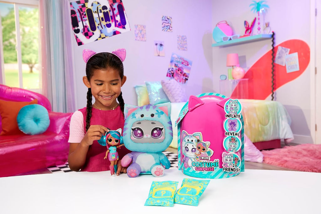 LOL Surprise Tweens Costume Surprise Emma Emo Fashion Doll with Inflatable Teal Kitty Pet Costume and Multiple Surprises Including Fabulous Fashions & Accessories – Great Gift for Kids Ages 4+ One Size