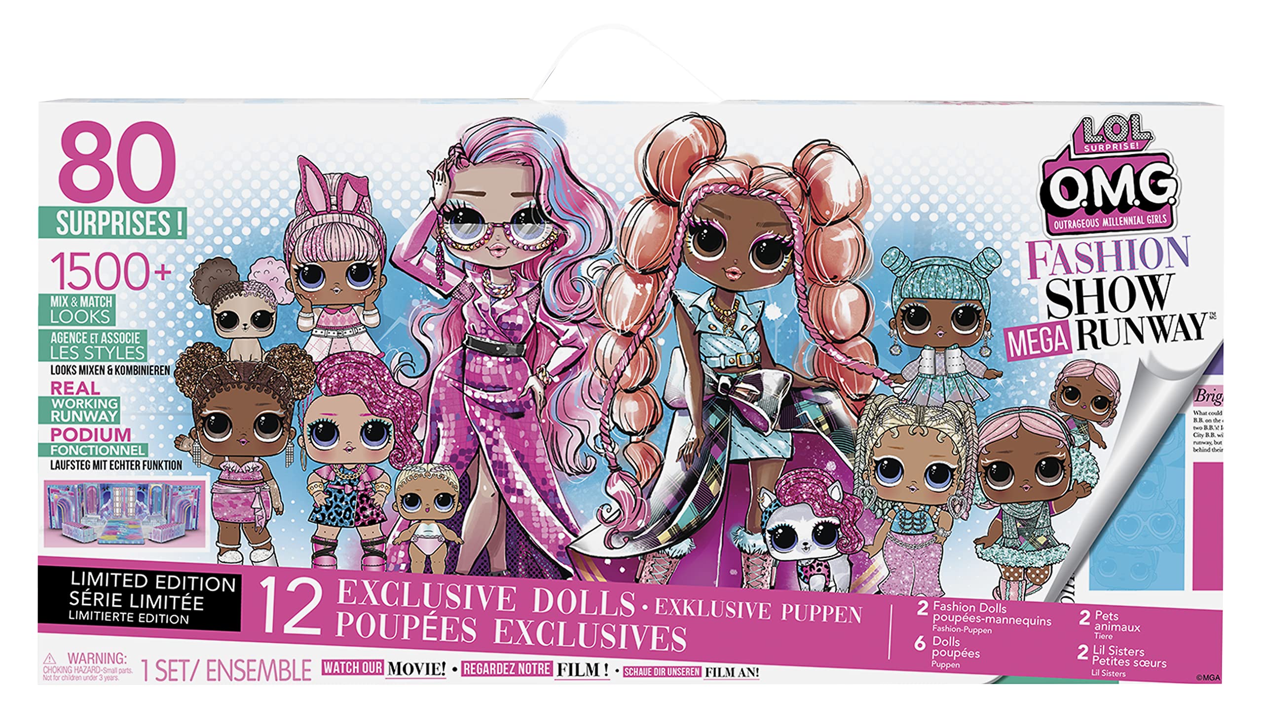 L.O.L. Surprise! Fashion Show Mega Runway-12 Exclusive Dolls with 80