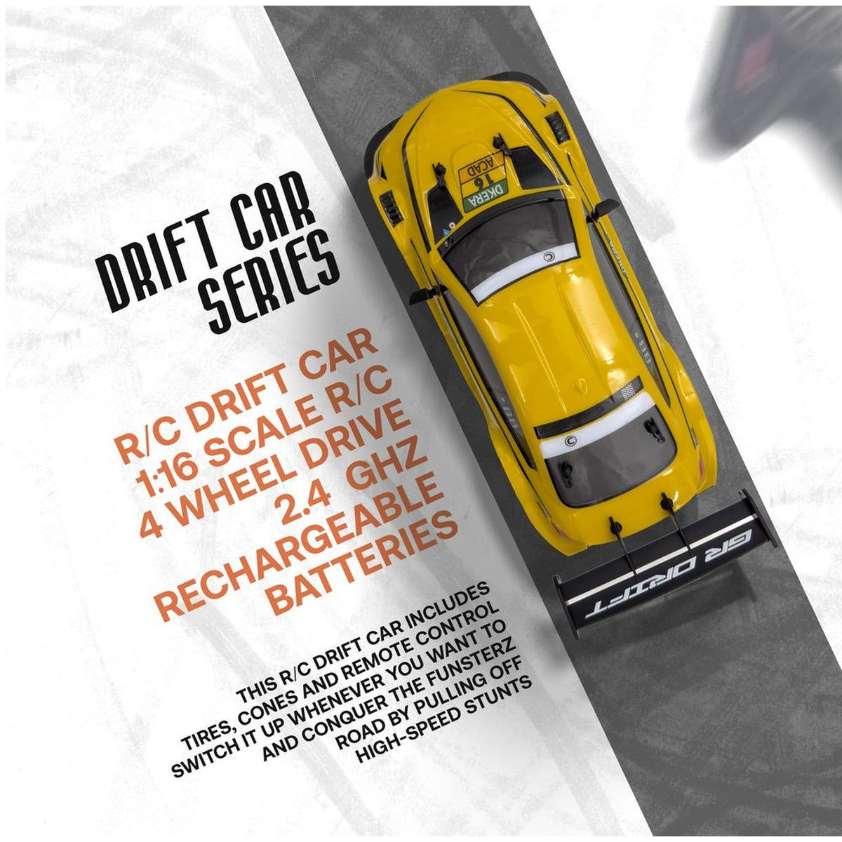 Funsterz - Drift Series Rc Car Gt Racing Edition - Yellow