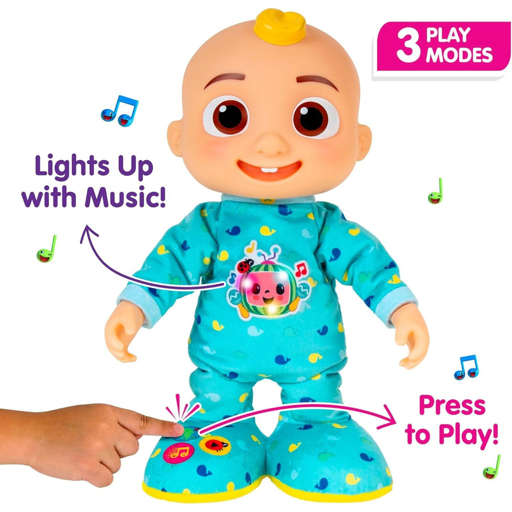 CoComelon Dancing JJ Feature Doll - Learn to Dance with JJ - Lights, Sounds, Songs, Freeze Dance, and More - Move and Groove with 14” JJ - Toys for Babies, Toddlers, and Preschoolers