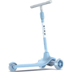 Bird Birdie Glow Kids Scooter Leg Power W/ Glowing Wheels, AdjUStable Height, Portable Compact Stylish Trendy, 3 Wheels Design, Stomp Brake System, Sky Blue