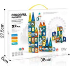 Colorful Magic Magnetic Pipeline Building Blocks, 97-Piece Educational STEM Construction Set, Ages 3+