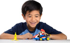 Super Mario Spin Out Mariokart Mario Racer Vehicle with 360 Spins, Wind Up and Go! Includes One 2.5” Mario Action Figure