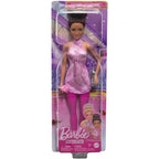 Barbie Careers Fashion Doll & Accessories, Brunette Ice Skater in Removable Pink Outfit with Ice Skates & Trophy