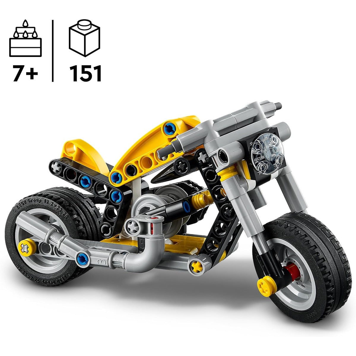 Lego 42225 Technic, Yellow Motorcycle Toy, Birthday Gift, Blocks, Education, Boys, Girls, Children, 7, 8, 9, Elementary