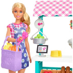 Barbie Careers Playset, Farmers Market Set with Blonde Fashion Doll, Furniture & Accessories Blonde Multicolor