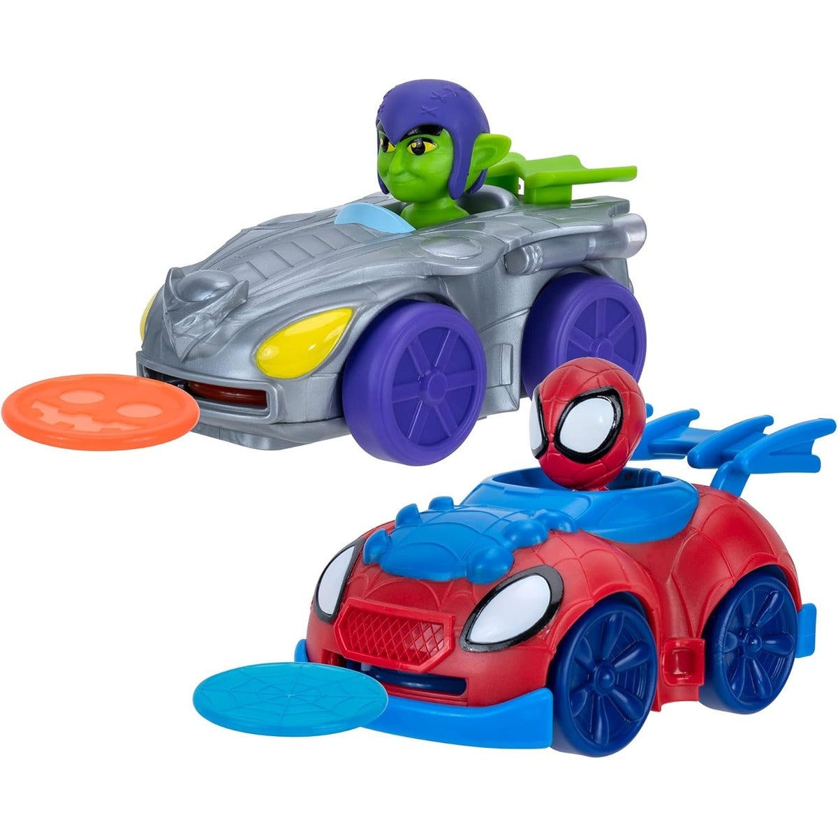 Marvel Spidey and his Amazing Friends Little Vehicle 2-Pack - 5” Disc Dashers Featuring Spidey Vs Green Goblin - Amazon Exclusive