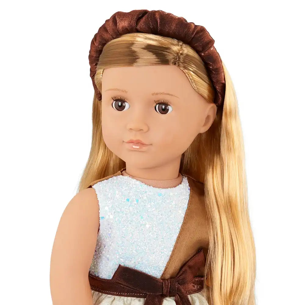 Our Generation - Shelby 18 Inch Doll with Scented Headband & Chocolate-Inspired Dress