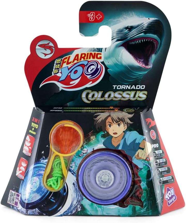 Tornado Colossus Professional Yo-Yo Toy with String for Kids, Durable Design with Auto Return Mechanism for Kids and Beginners, Smooth Spin Handheld Skill Toy- Ages 3+, Metallic Royal Blue
