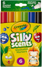 Crayola Silly Scents Scented Markers, Washable, 6Count
