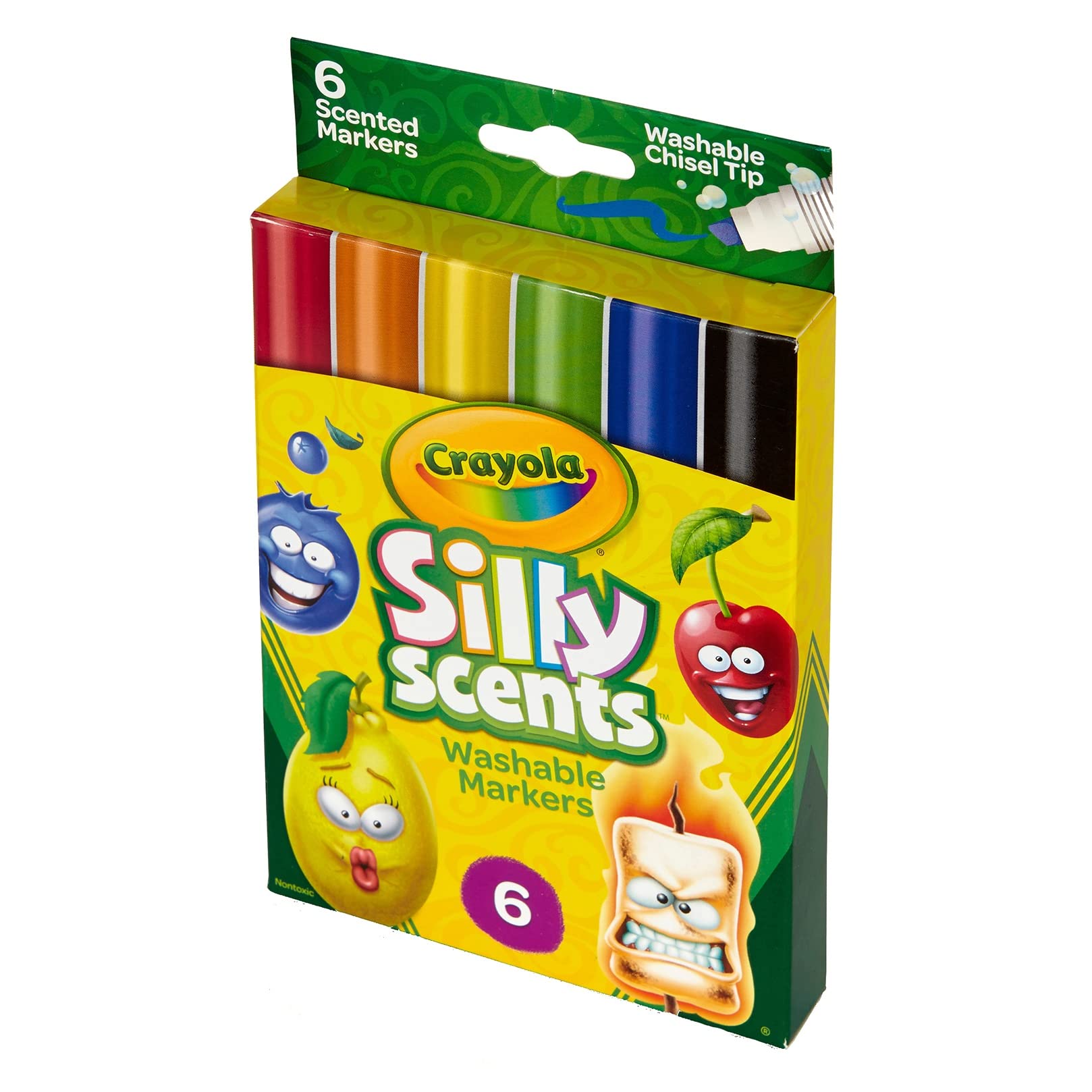 Crayola Silly Scents Scented Markers, Washable, 6Count