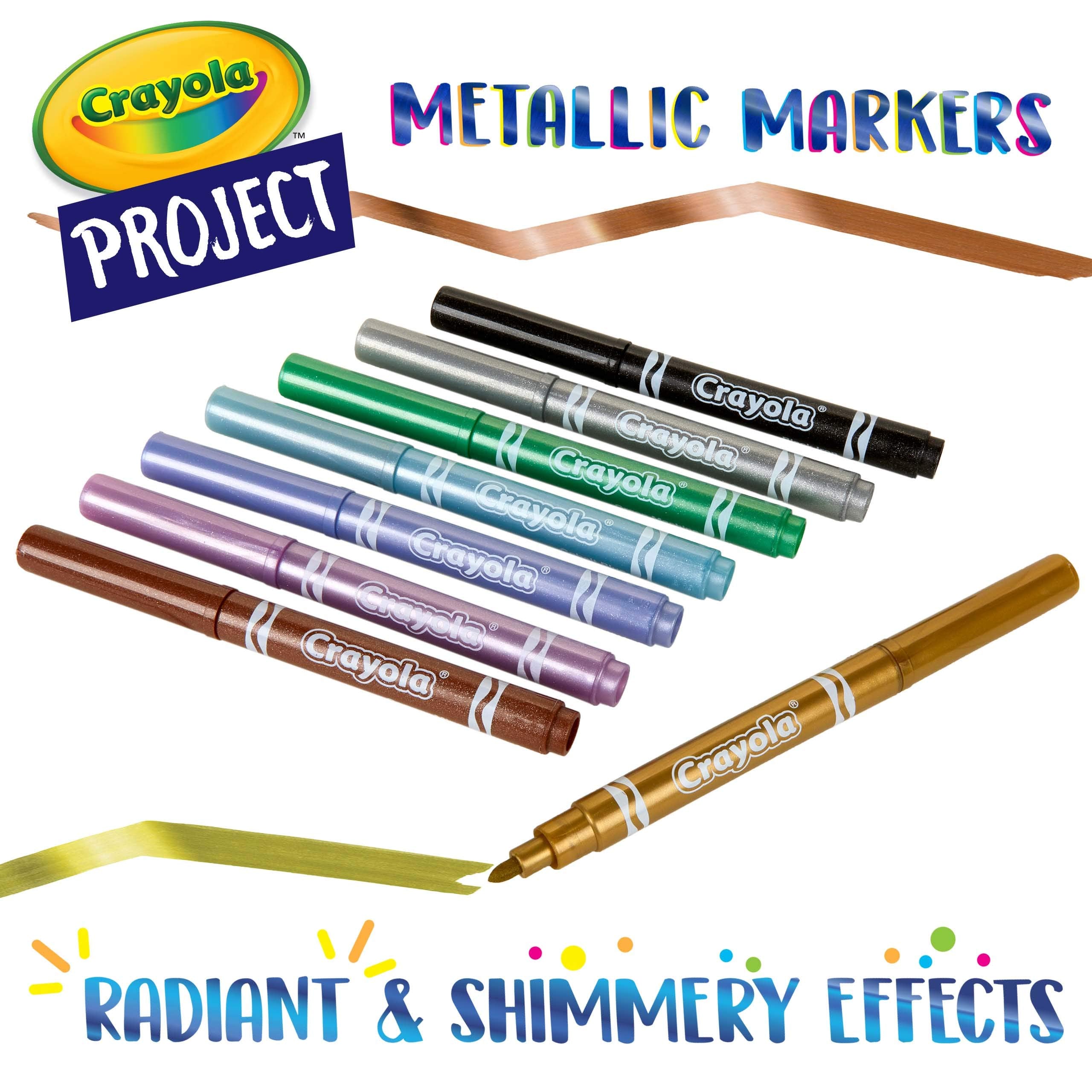 Crayola Metallic Poster Markers, Assorted Colors, Art Supplies, 8Count