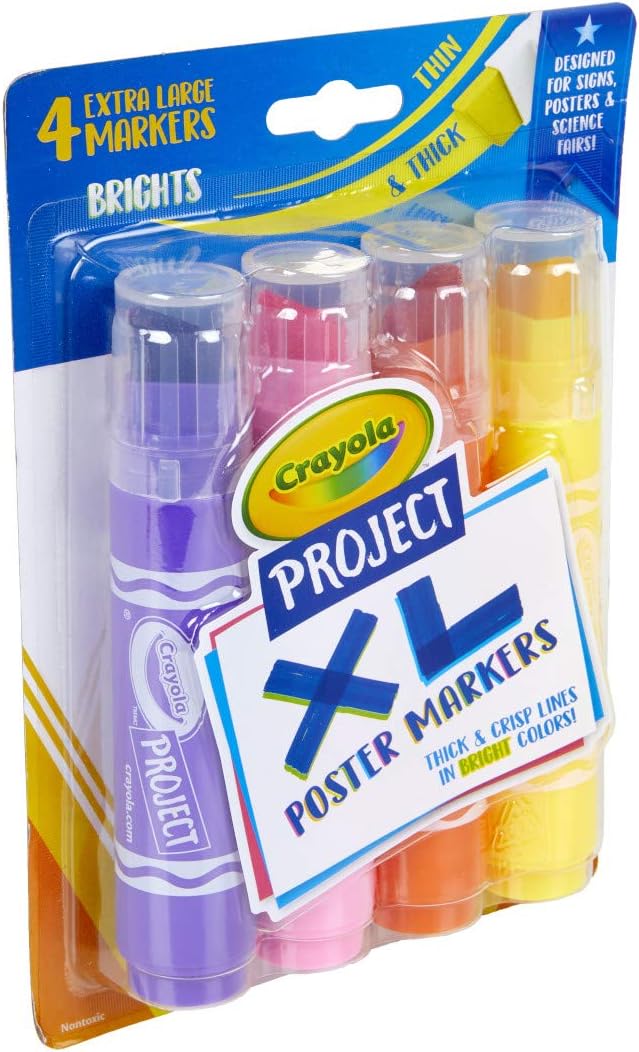 Crayola XL Poster Markers, Assorted Bright Colors