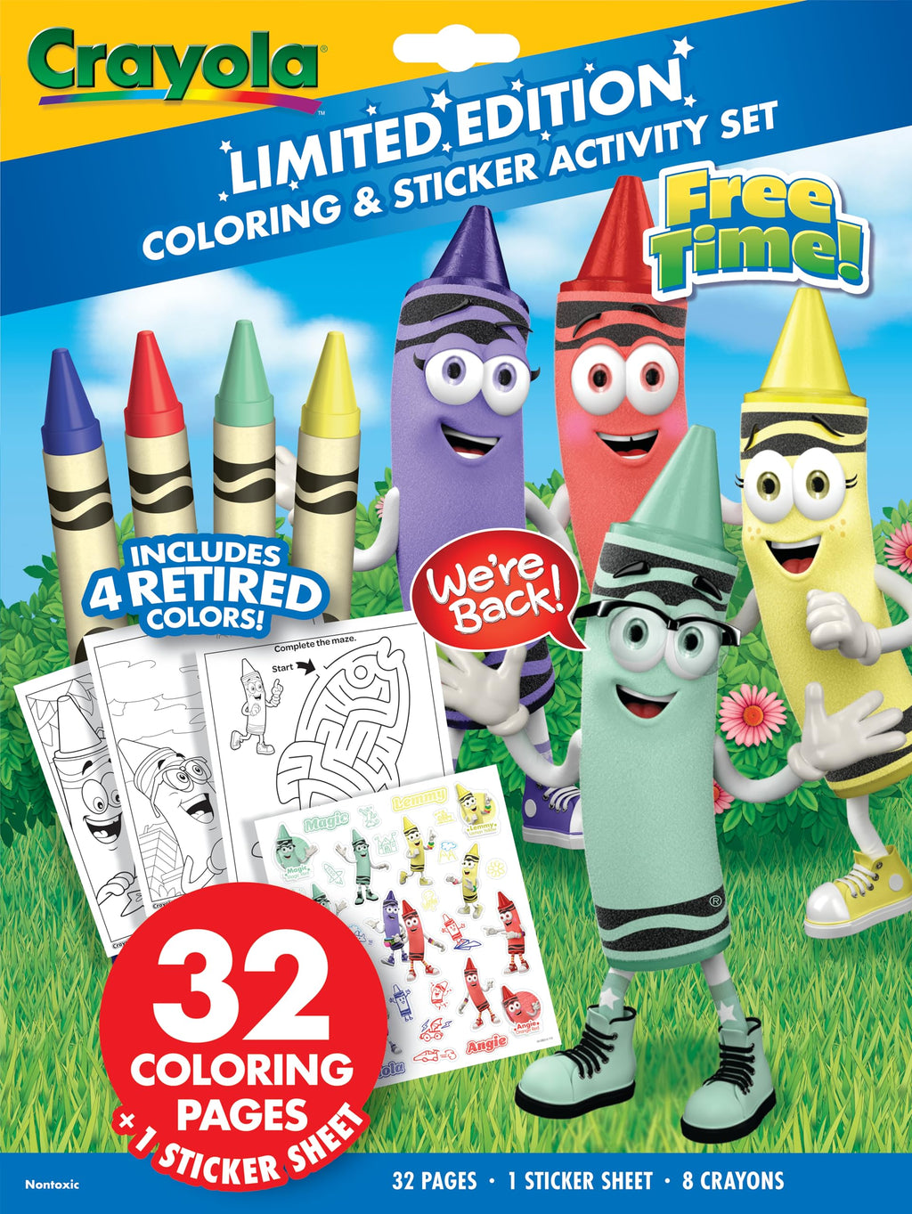 Crayola Retired Colors Coloring & Activity Set, Retired Crayons & Stickers