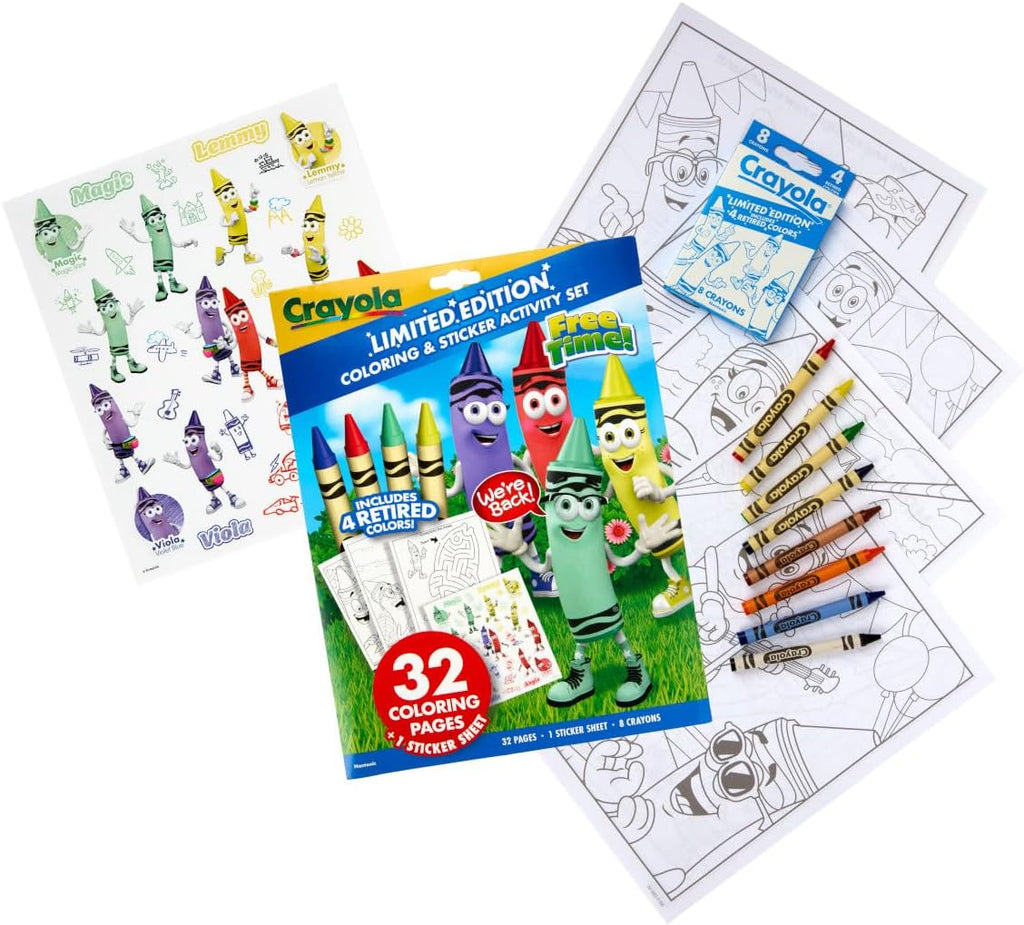Crayola Retired Colors Coloring & Activity Set, Retired Crayons & Stickers