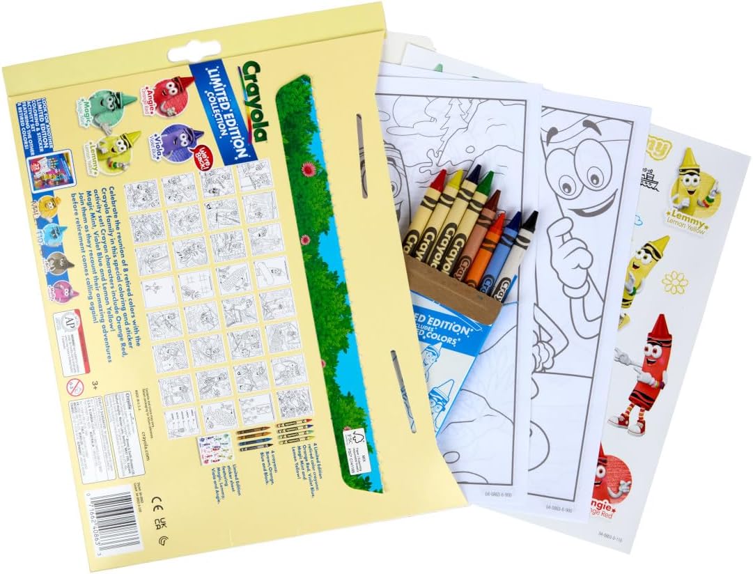Crayola Retired Colors Coloring & Activity Set, Retired Crayons & Stickers