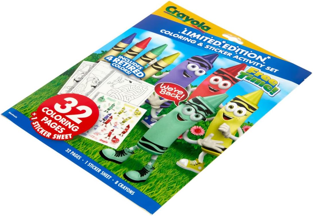 Crayola Retired Colors Coloring & Activity Set, Retired Crayons & Stickers