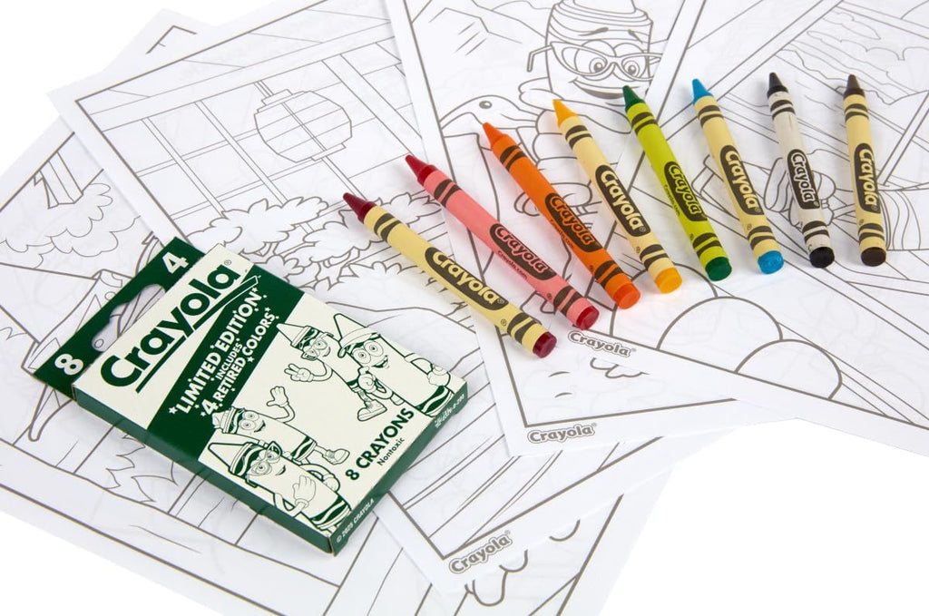 Crayola Retired Colors Coloring & Activity Set, Retired Crayons & Stickers