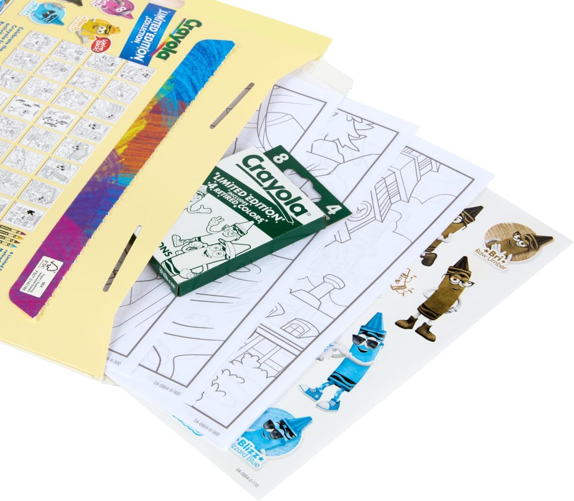 Crayola Retired Colors Coloring & Activity Set, Retired Crayons & Stickers