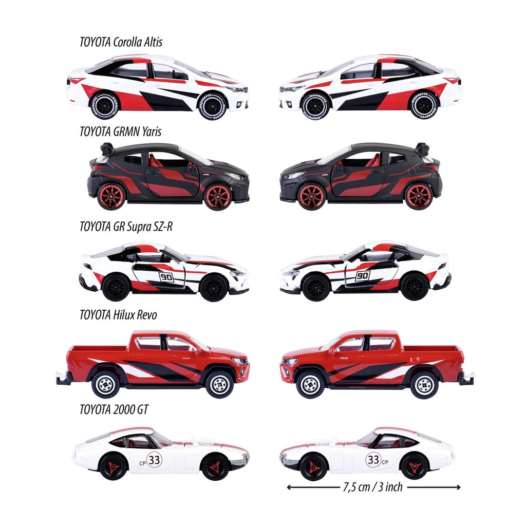 Majorette Toyota Racing Toy Cars (Gift Set of 5 Cars)