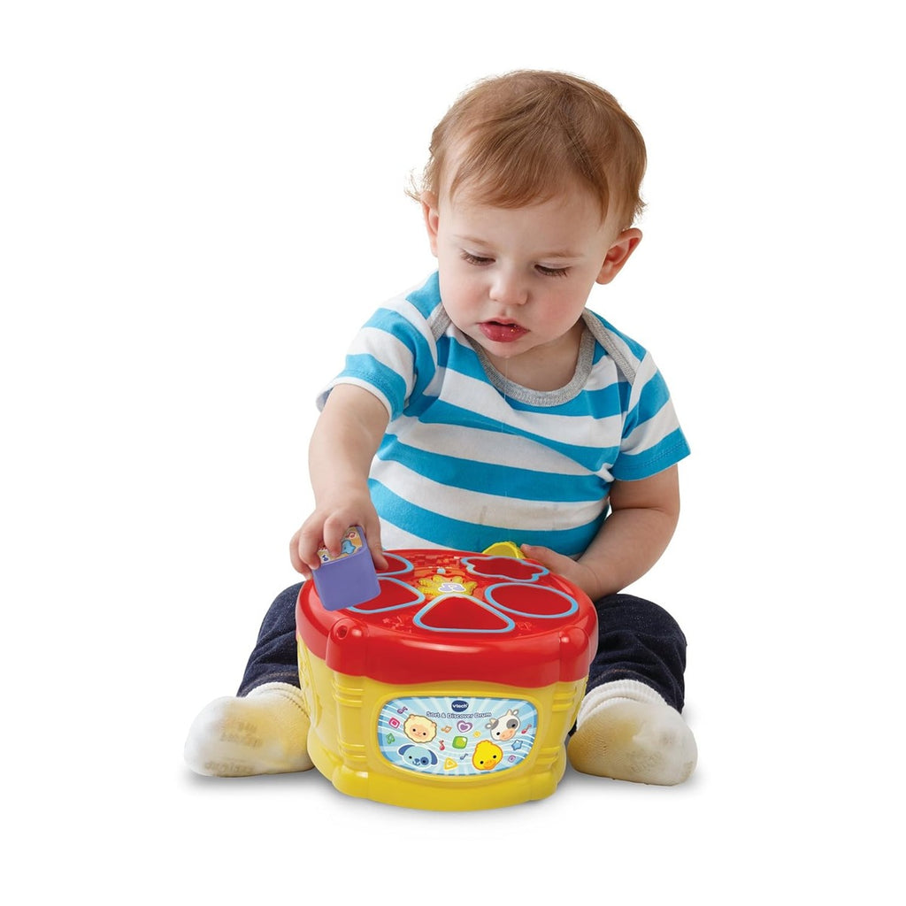 VTech Sort and Discover Drum, Musical Toy with Learning Games, Interactive Toy Suitable for Boys and Girls Aged 12 Months &amp; Over