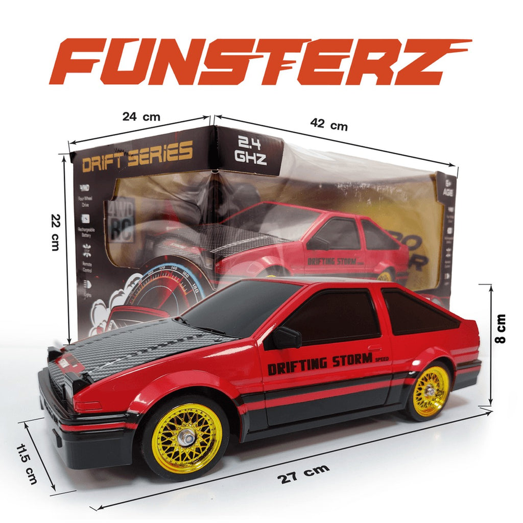 Funsterz - Drift Series RC Car - Drifting Storm Edition - Red