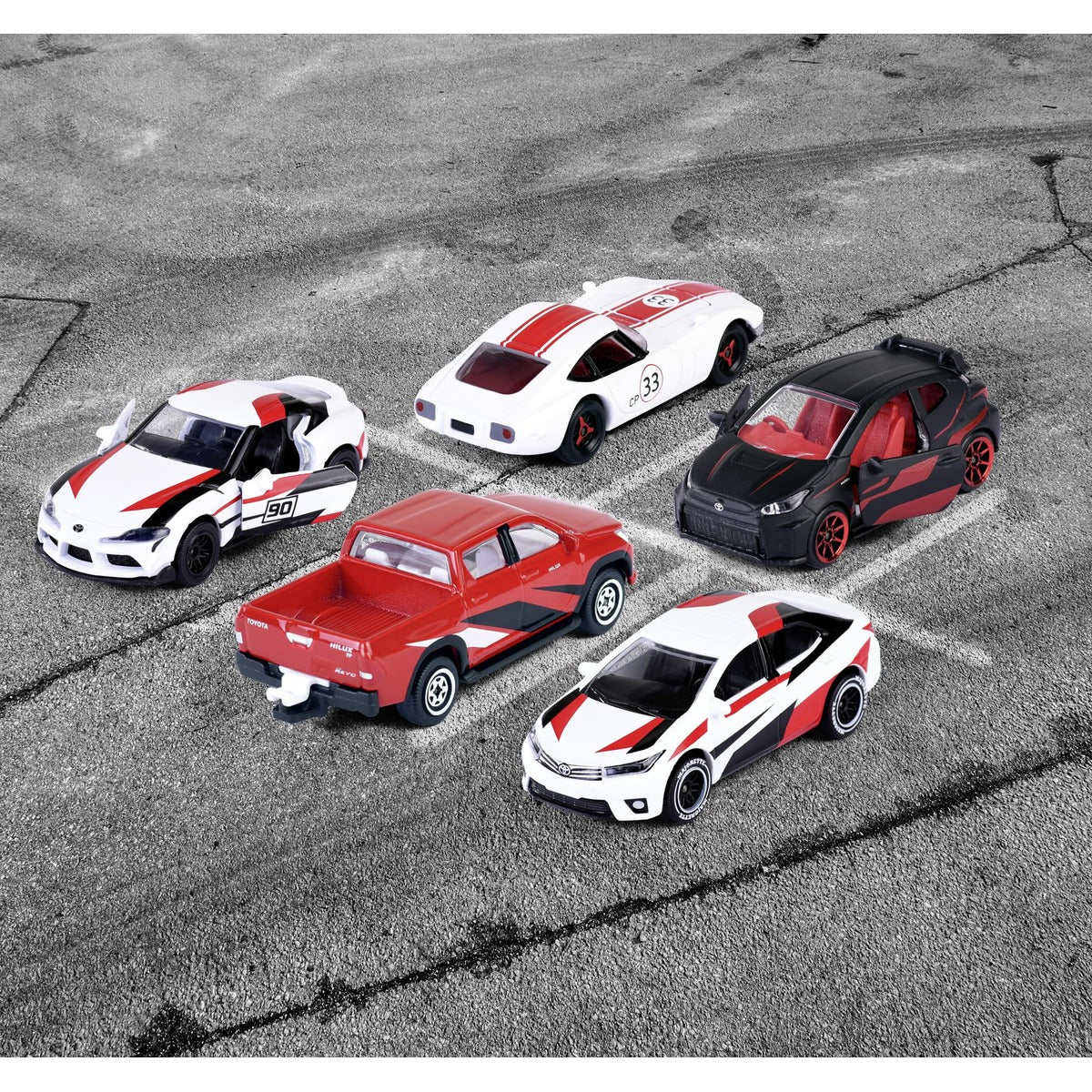 Majorette Toyota Racing Toy Cars (Gift Set of 5 Cars)