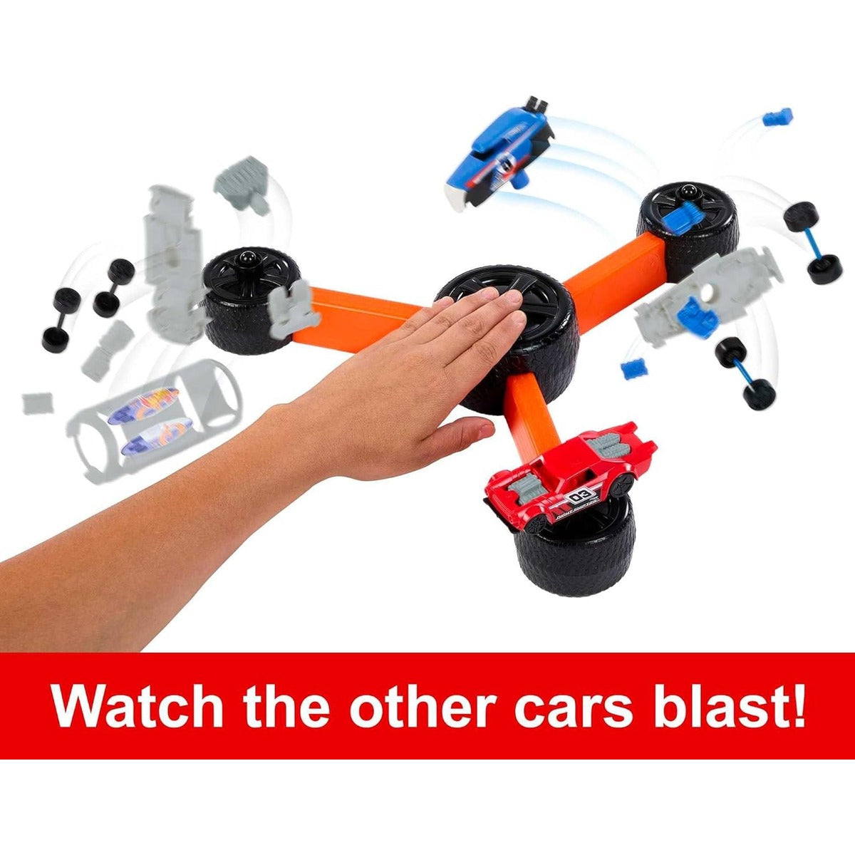 Mattel Games Hot Wheels Build ‘N Slam Kids Game with Buildable Classic Cars