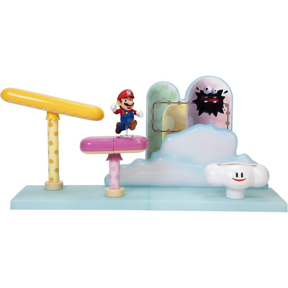 Super Mario Cloud World Diorama Set with 2.5" Running Mario Action Figure