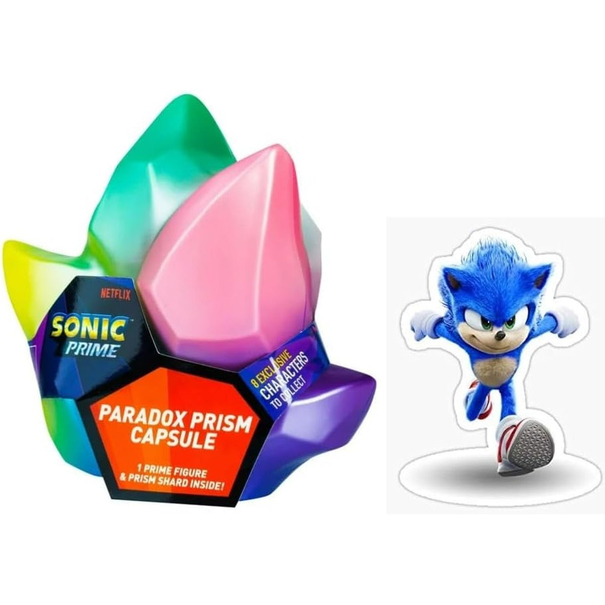 Sonic The Hedgehog Prime Paradox Prism, 1 Capsule Crystal Blind Box Plus Bonus Sticker Bundle