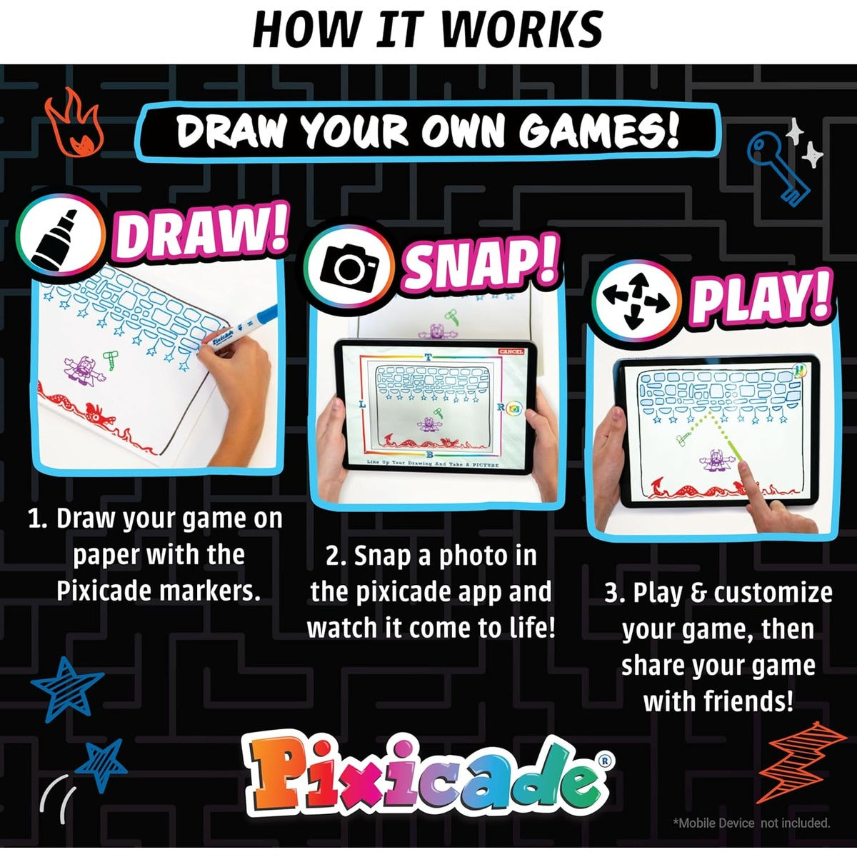 Abacus Brands Pixicade! Turn Drawings Into Playable Video Games