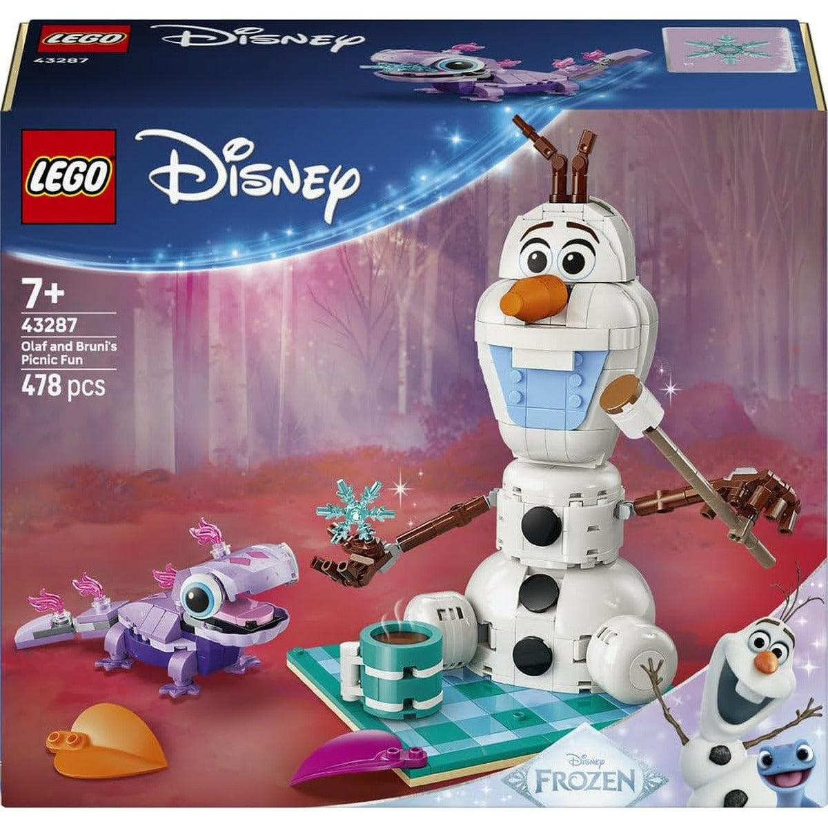 LEGO | Disney Frozen Olaf and Bruni's Picnic Fun Toy - Snowman Figure w/a Picnic Blanket & Accessories - DIY Bedroom