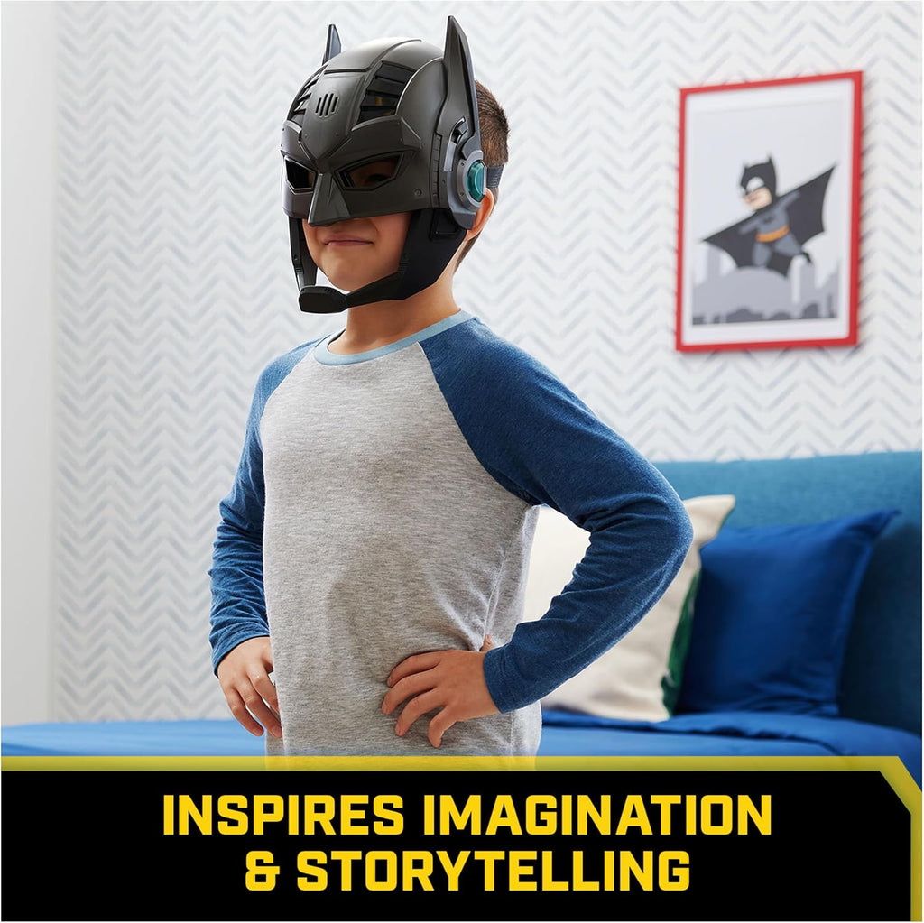 DC Comics, Máscara de Batman Armor-Up con Visor, más de 15 Sonidos y Frases, Luces, Disfraz de Halloween para Niños, Juego de Rol para Niños y Niñas de 4 años en Adelante