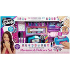 Shimmer N Sparkle Salon Style Manicure & Pedicure Kit with Real Nail Dryer, Soak, Polish and Decorate Accessories for Fun At Home Nail Art and Spa Play
