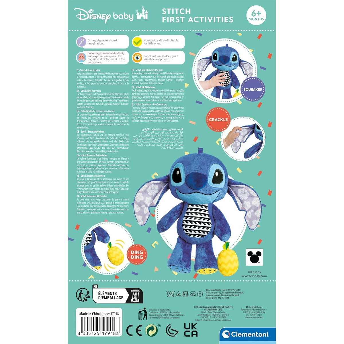 Clementoni Disney Stitch First Activity Plush