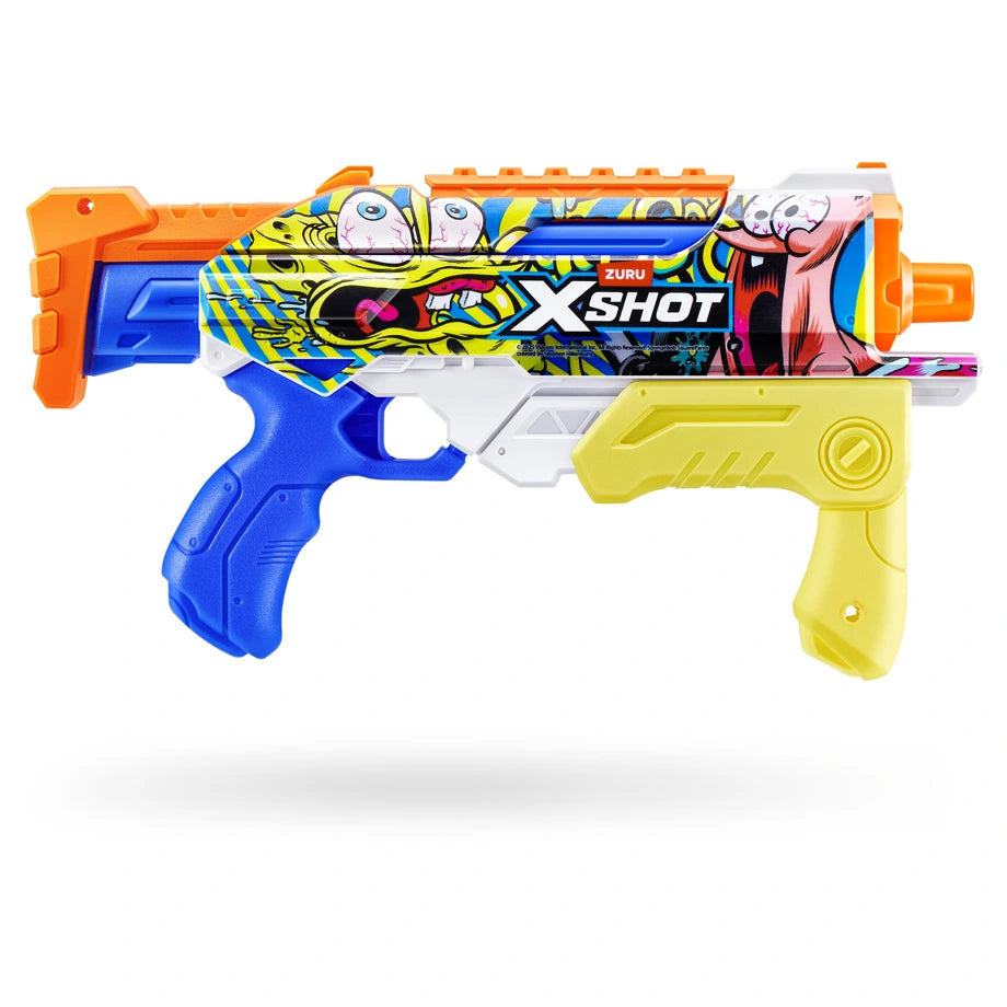 ZURU X-Shot Fast-Fill Skins Spongebob Hyperload S1 Water Blaster (6Pcs
