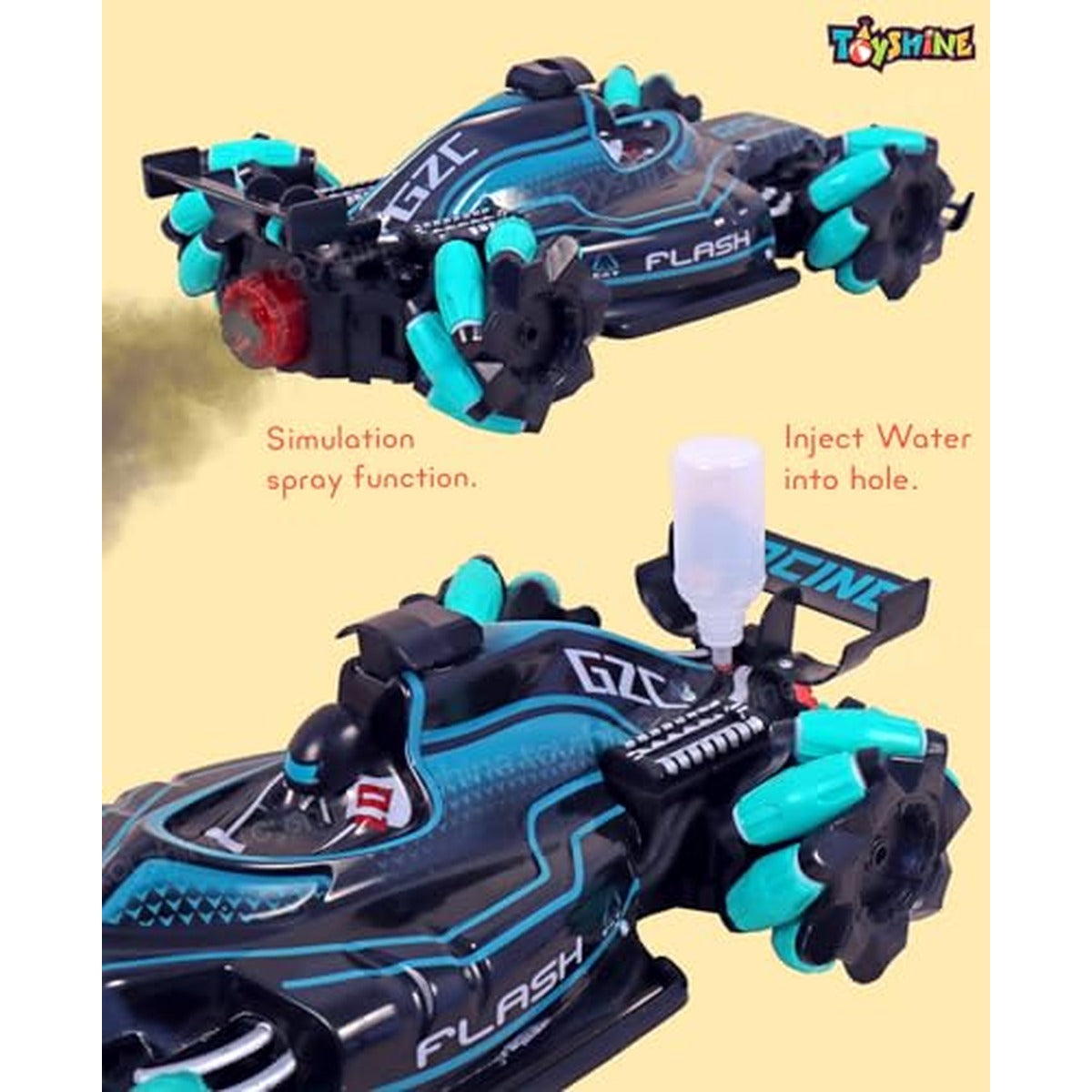 Toyshine F1 Fast RC Drift Car, Remote Control Car LED Lights 4WD 2.4GHz 360°Rotating RC Race Sport Stunt Car, High Speed Formula 1 Model Vehicle Toys Birthday Gifts for Kids Boys Age of 6-12 -Green