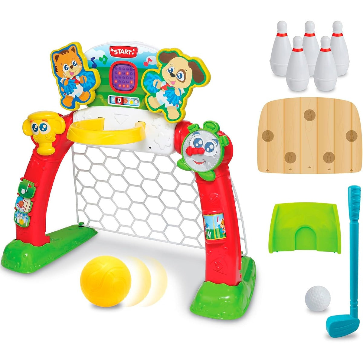 Winfun: 4-in-1 Sports Center - 4 Modes: Soccer, Basketball, Bowling, &amp; Golf, LED Screen, Transforming Interactive Toy, Toddlers &amp; Kids Ages 18mo+