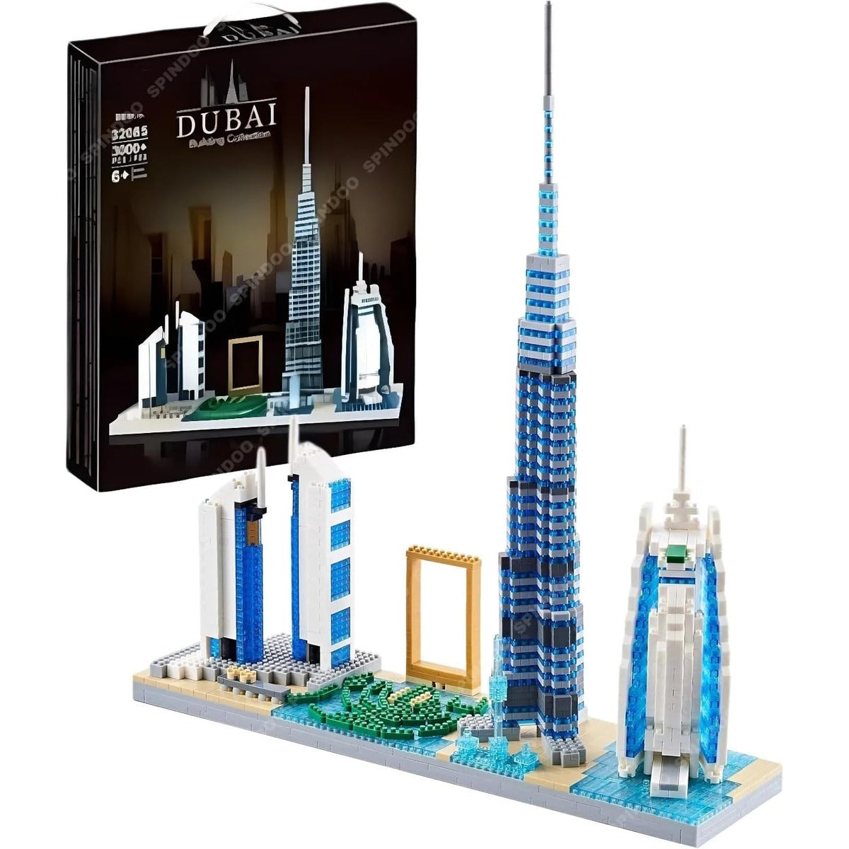 Spindoo Skylines Series Dubai Skyline Micro Mini Building Blocks Set - 3000+ Pcs Mini Architecture Model Kit for Adults & Kids 6+ | Realistic Dubai City Building Toy | Premium Gift & Display Décor